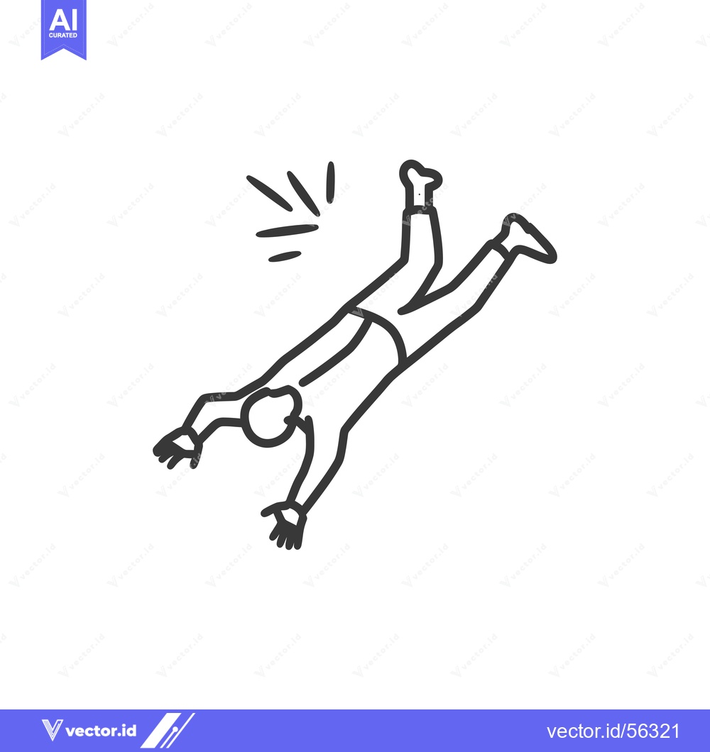 Premium Vector dari Line Drawing of a Person Falling Headfirst