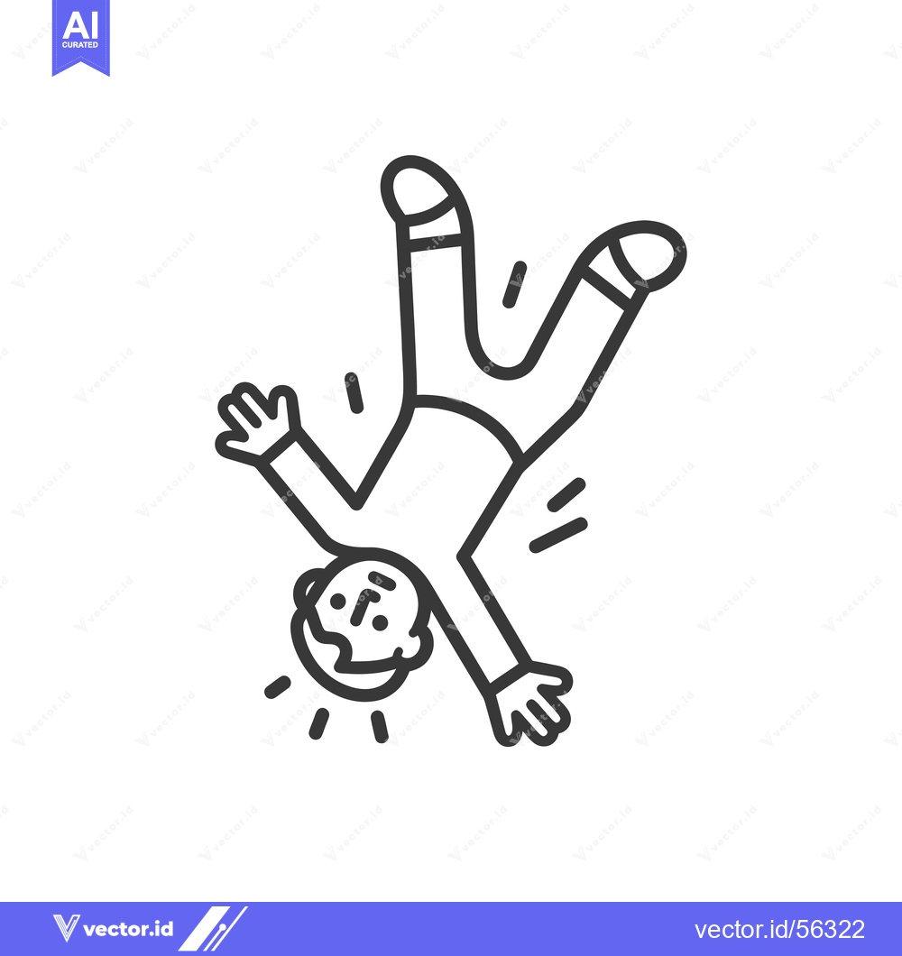 Premium Vector dari Line drawing of a person falling head over heels