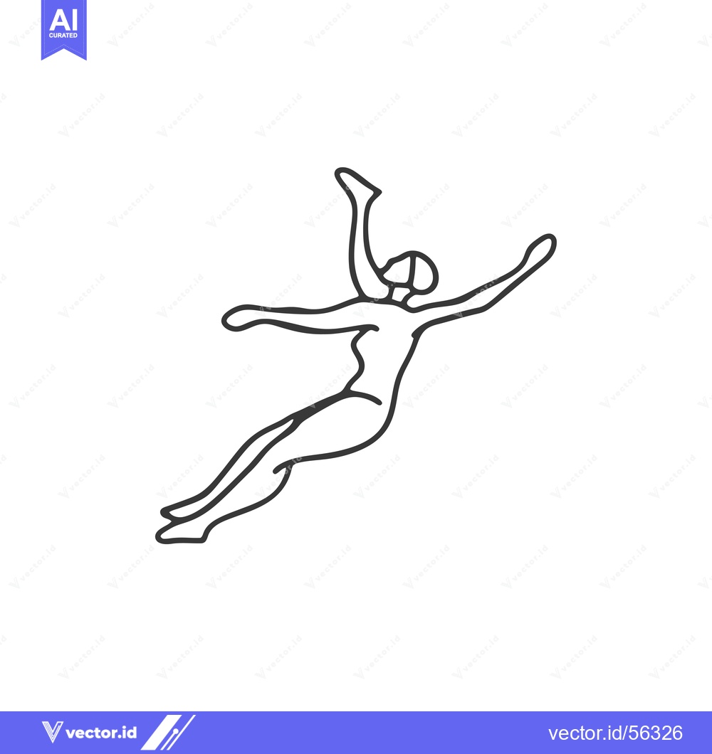 Premium Vector of Line Drawing of a Person Floating in the Air