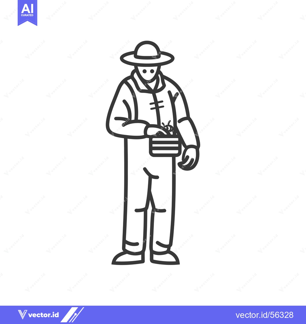 Premium Vector dari Line Drawing of a Person Holding a Box