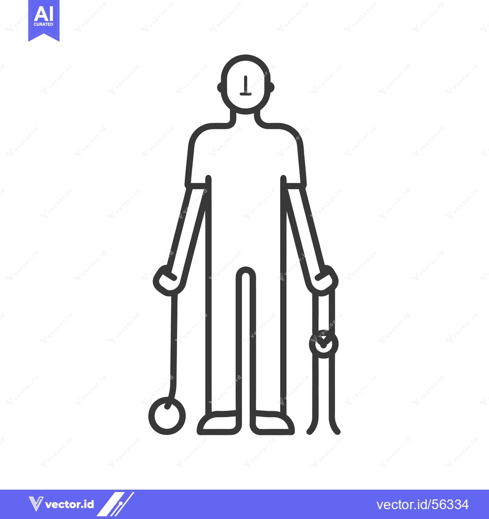 Premium Vector of Line Drawing of a Person Holding a Ski Pole and a Ball on a String