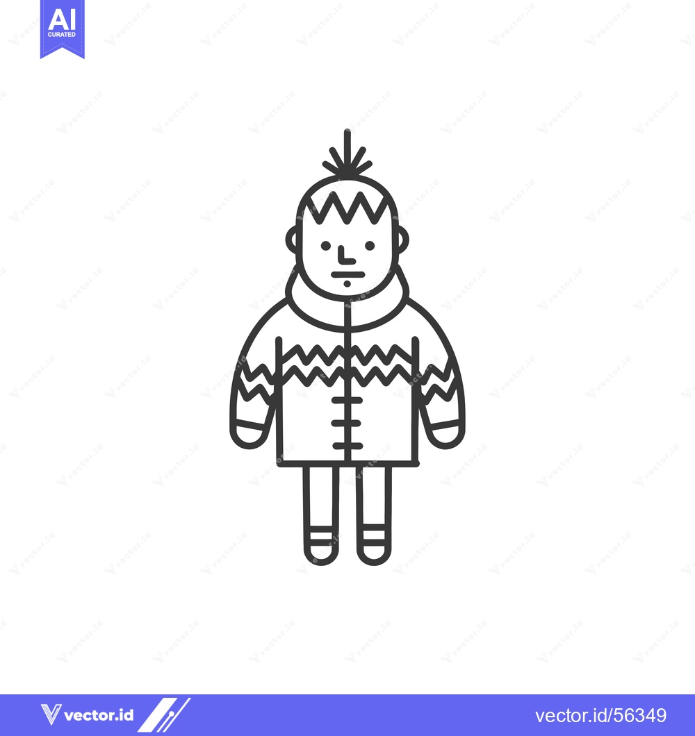Premium Vector dari Line Drawing of a Person in a Knitted Jacket
