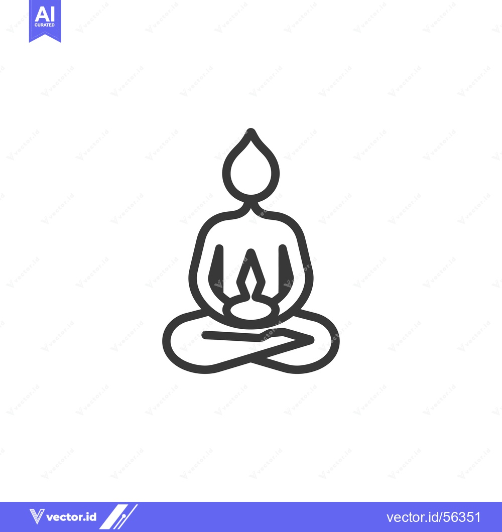 Premium Vector dari Line Drawing of a Person in a Lotus Position with a Teardrop Above The