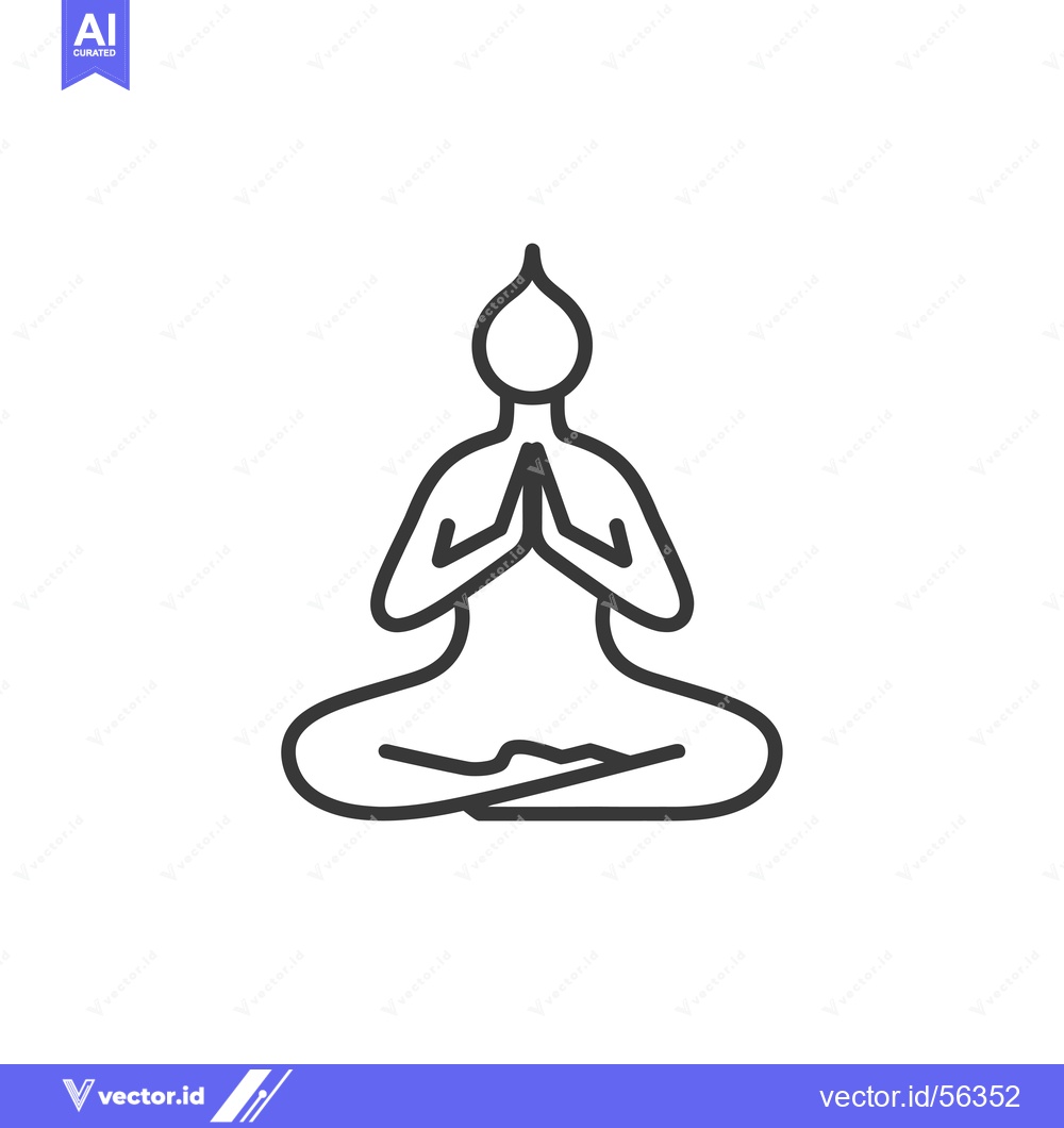 Premium Vector dari Line Drawing of a Person in a Meditation Pose