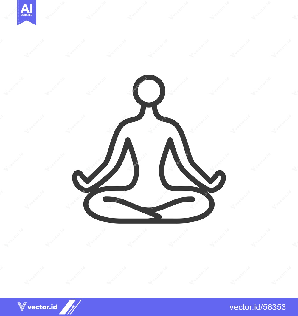 Premium Vector dari Line drawing of a person in a meditative yoga pose