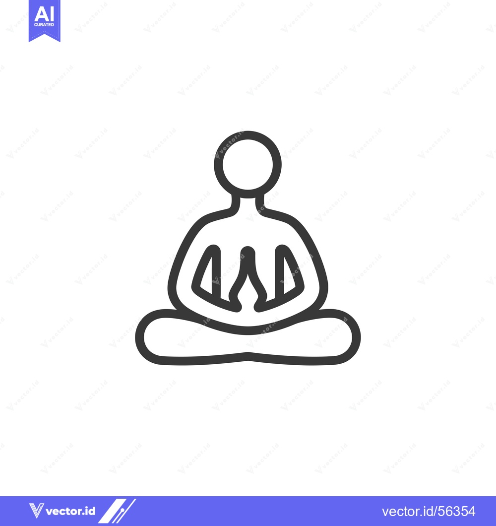 Premium Vector of Line drawing of a person in a seated meditation pose