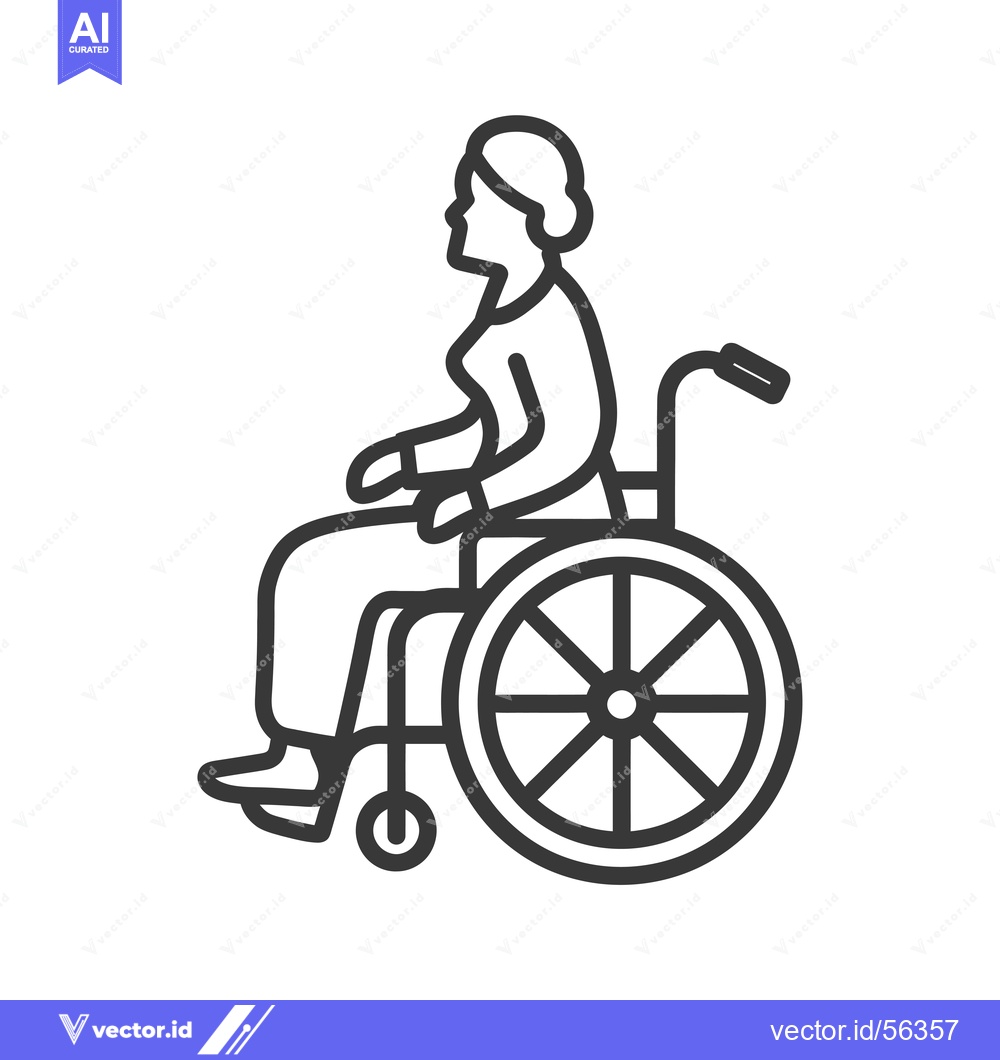 Premium Vector dari Line Drawing of a Person in a Wheelchair