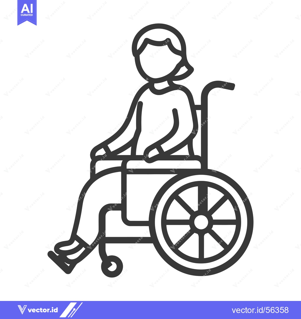 Premium Vector of Line Drawing of a Person in a Wheelchair
