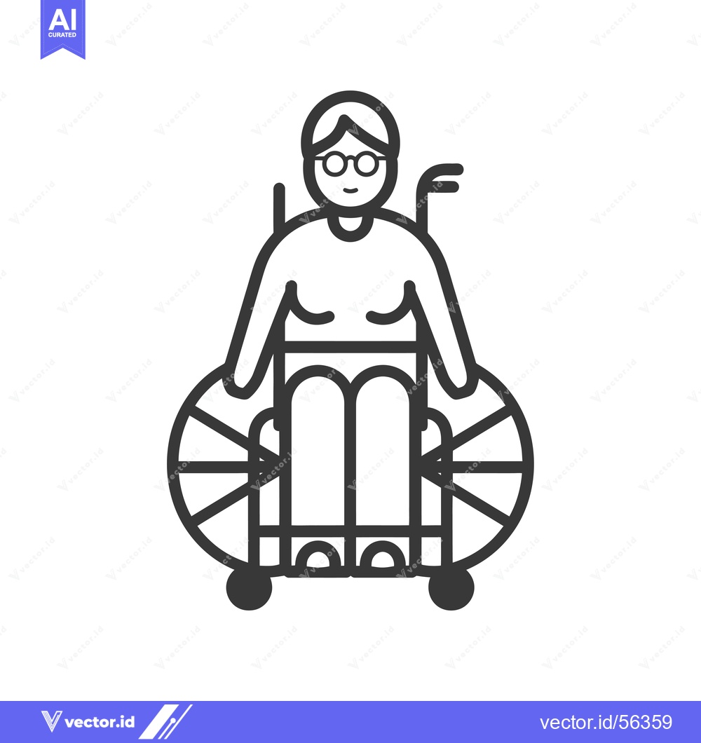 Premium Vector of Line drawing of a person in a wheelchair