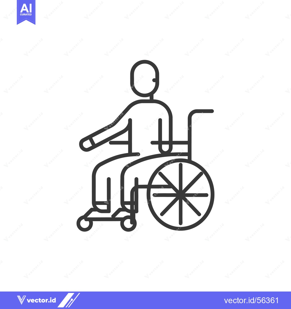 Premium Vector dari Line drawing of a person in a wheelchair