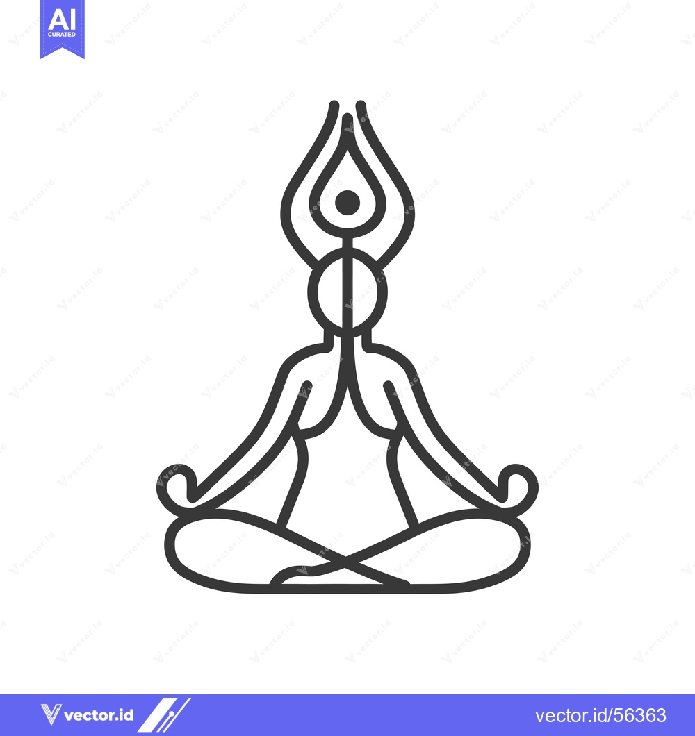 Premium Vector of Line Drawing of a Person in a Yoga Pose