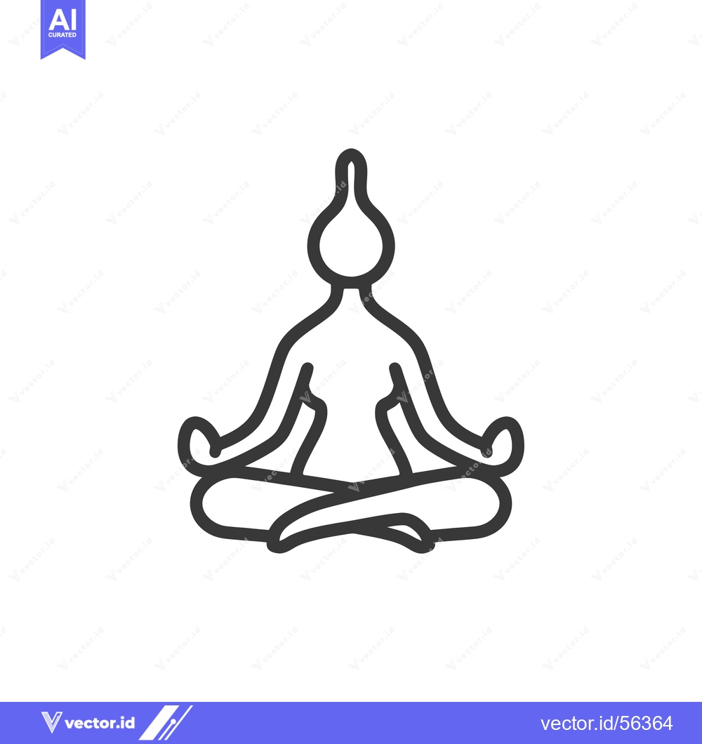 Premium Vector dari Line Drawing of a Person in a Yoga Pose