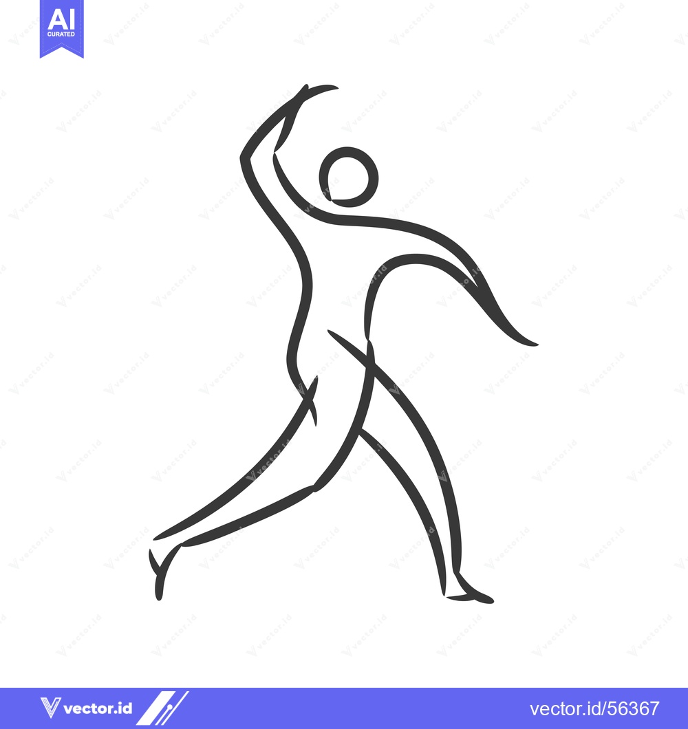 Premium Vector of Line drawing of a person in motion