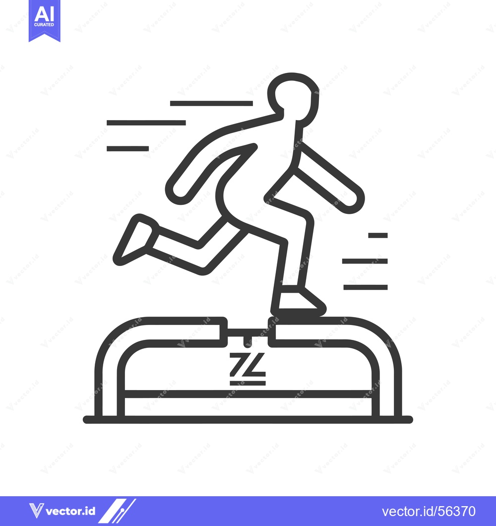Premium Vector of Line drawing of a person jumping over a hurdle