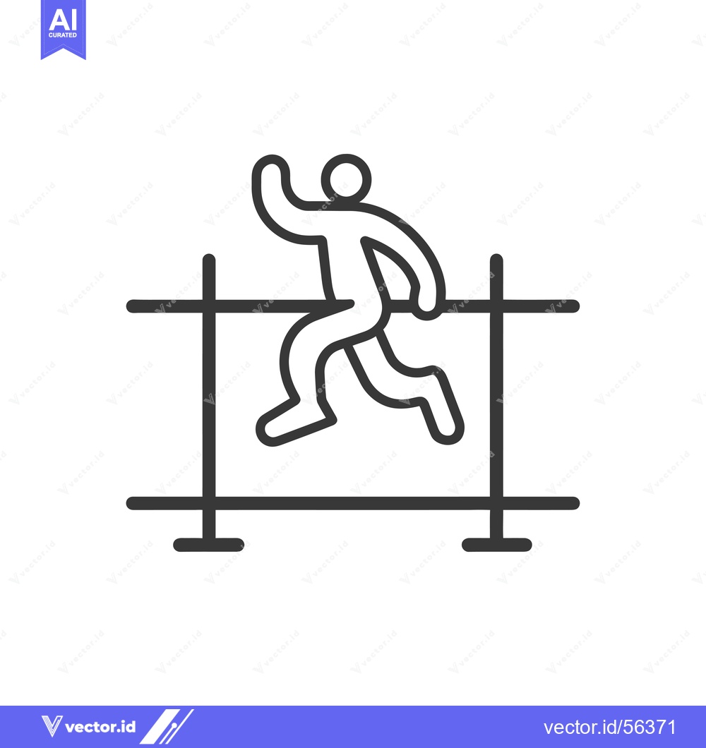Premium Vector dari Line drawing of a person jumping over a hurdle