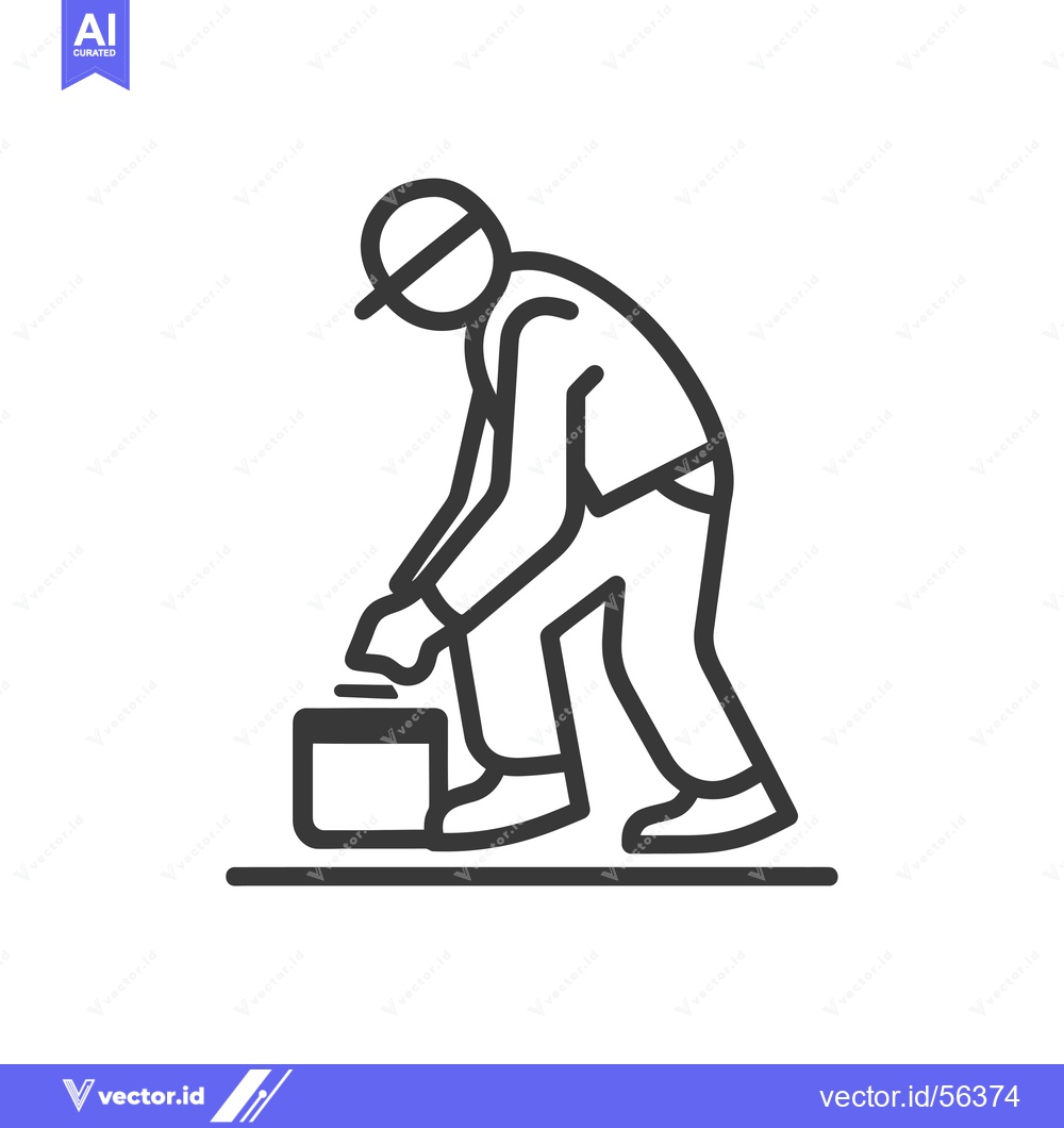 Premium Vector of Line Drawing of a Person Lifting a Box