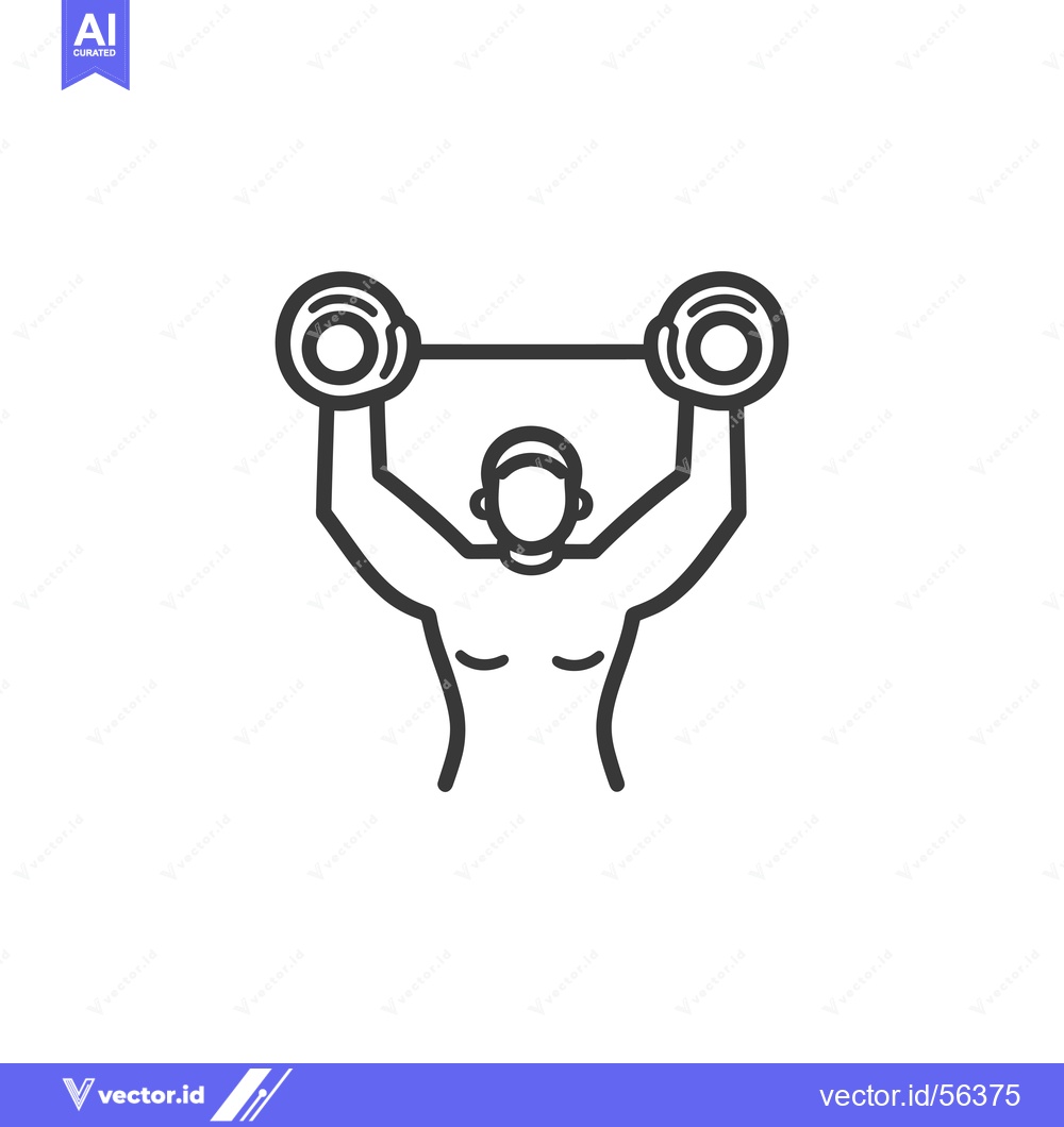 Premium Vector dari Line Drawing of a Person Lifting Weights