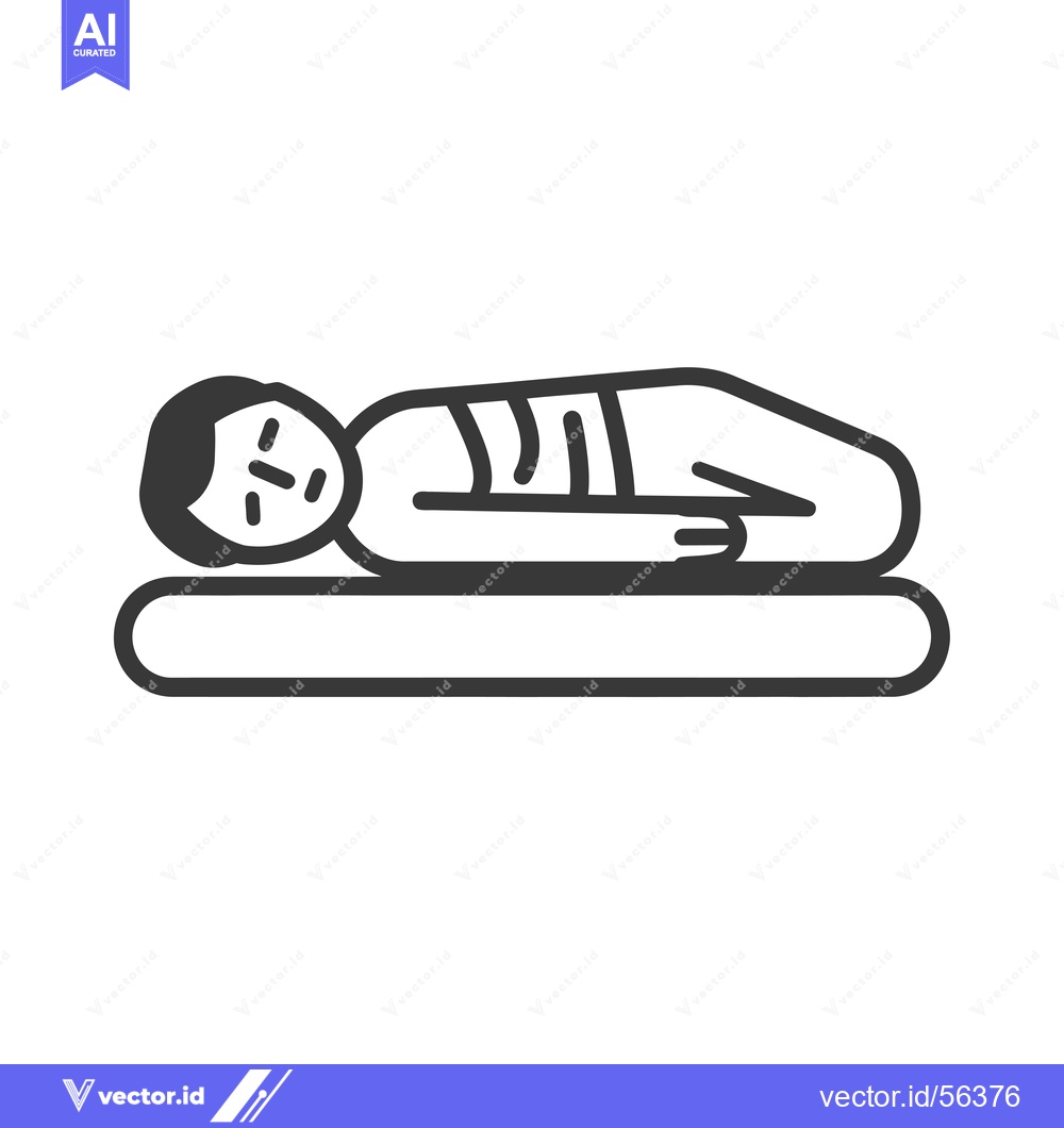 Premium Vector dari Line drawing of a person lying on a stretcher