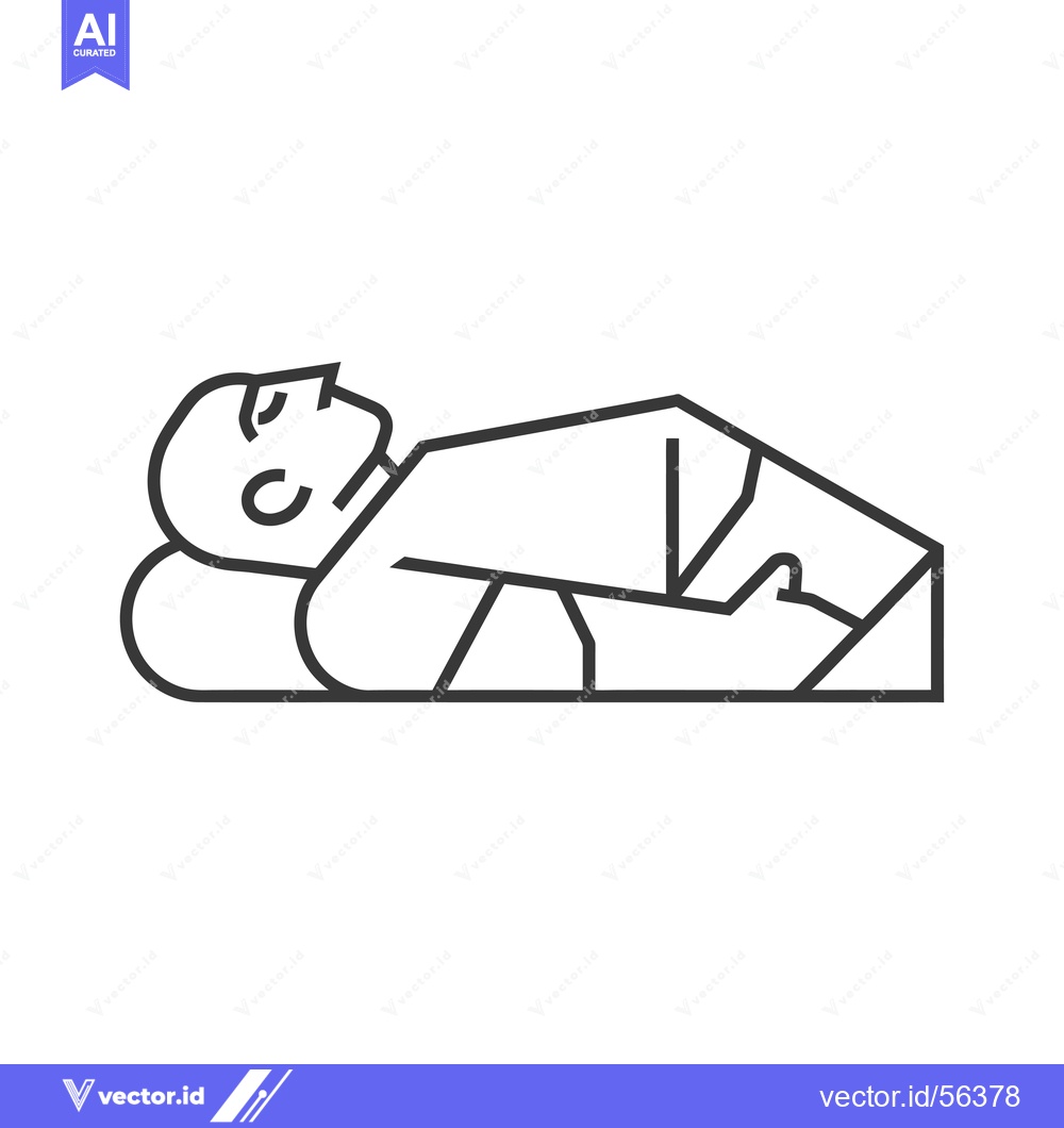 Premium Vector dari Line drawing of a person lying on their back with knees bent