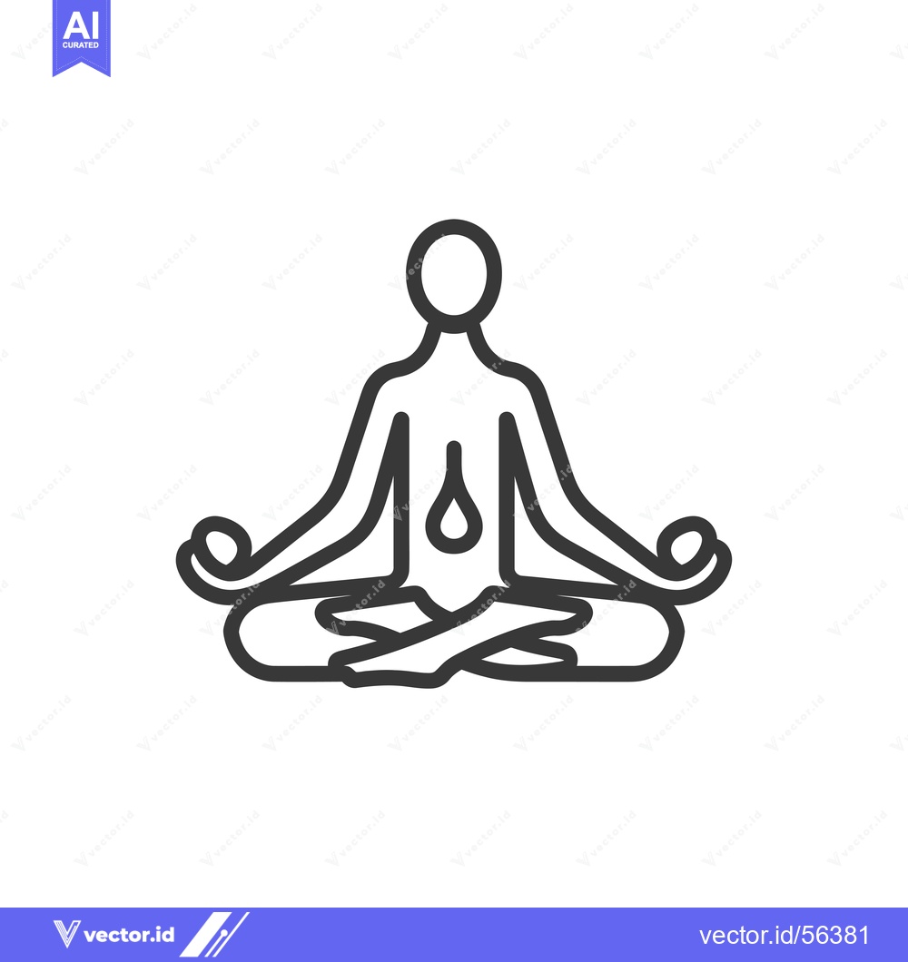 Premium Vector of Line drawing of a person meditating in lotus pose