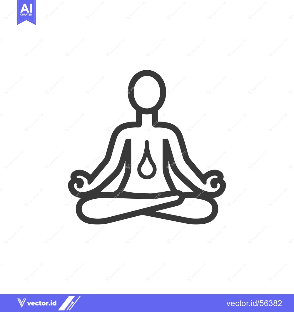 Premium Vector of Line drawing of a person meditating with a drop of water in their ches