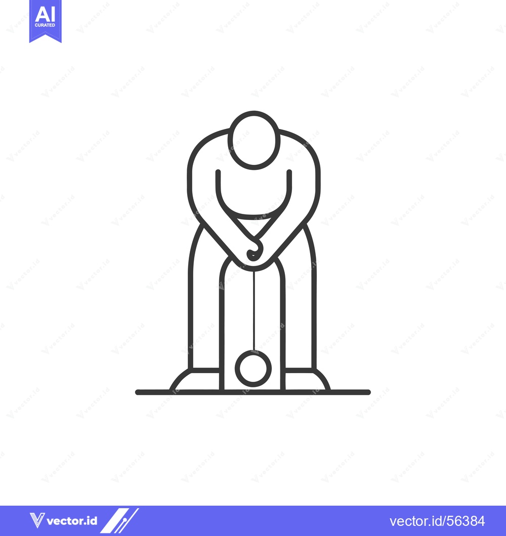 Premium Vector of Line drawing of a person performing a golf swing