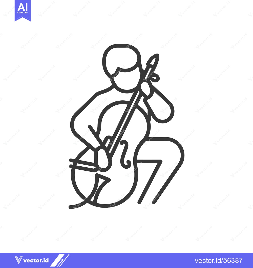 Premium Vector dari Line Drawing of a Person Playing the Cello