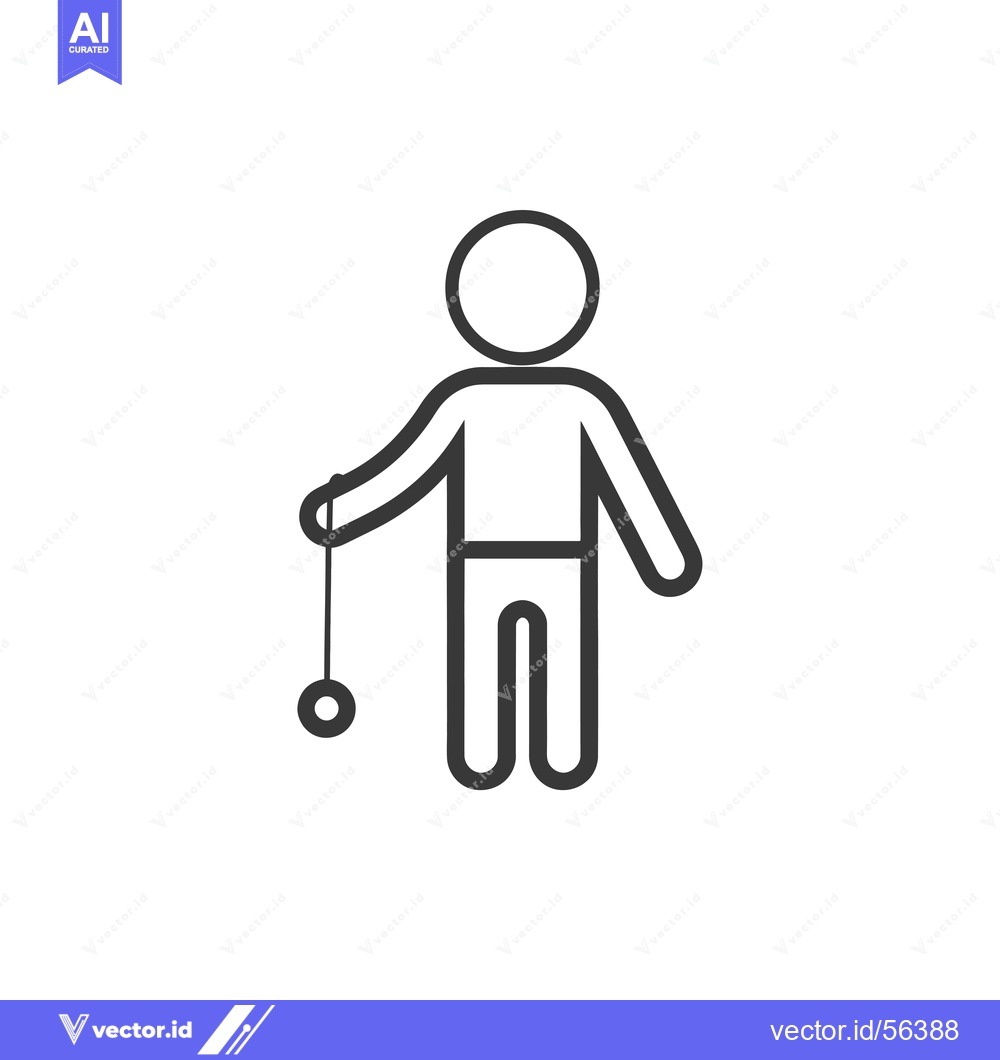 Premium Vector of Line Drawing of a Person Playing with a Yo-Yo