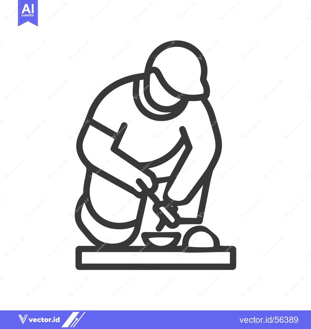 Premium Vector of Line drawing of a person preparing food