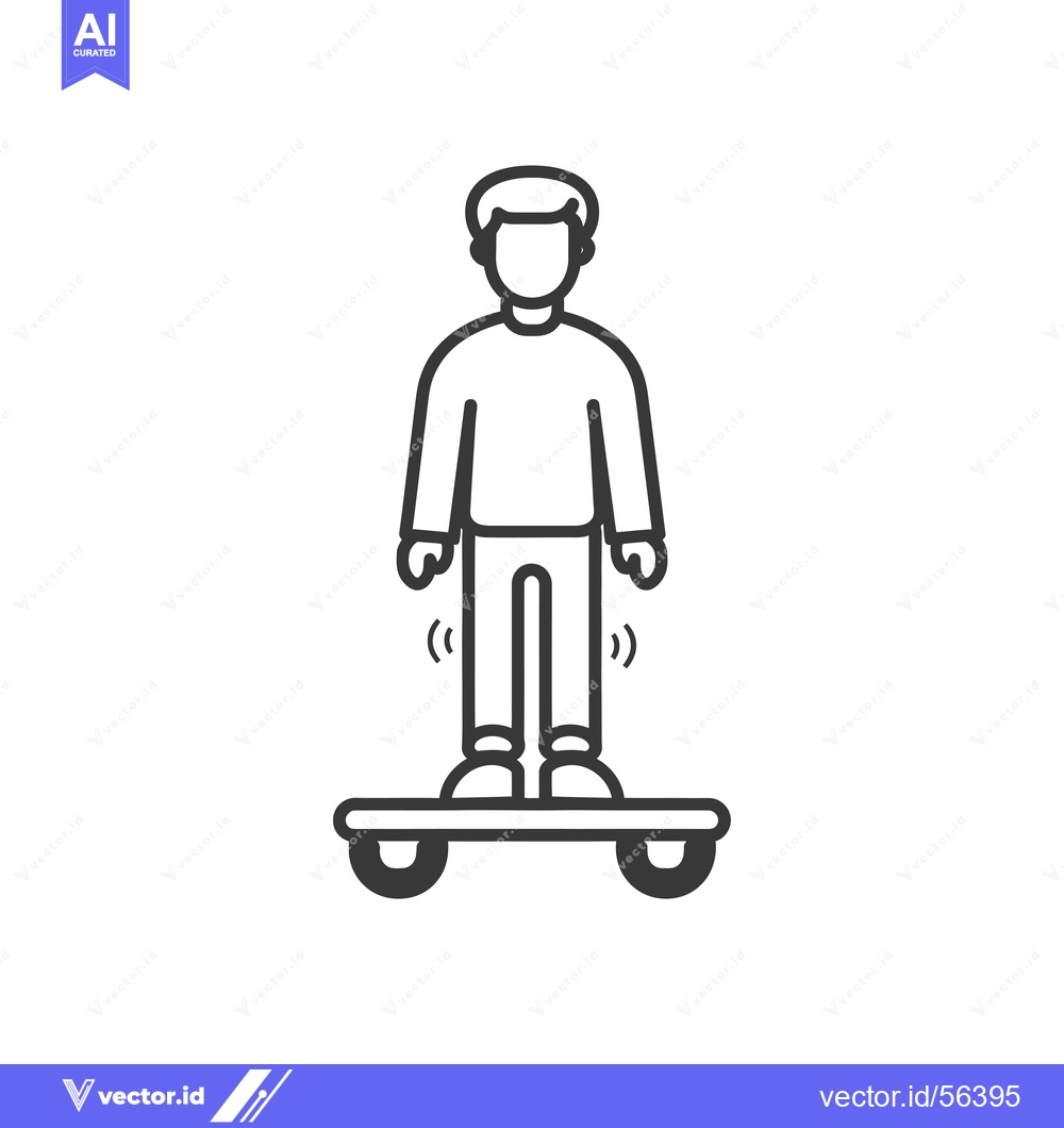 Premium Vector of Line Drawing of a Person Riding a Hoverboard