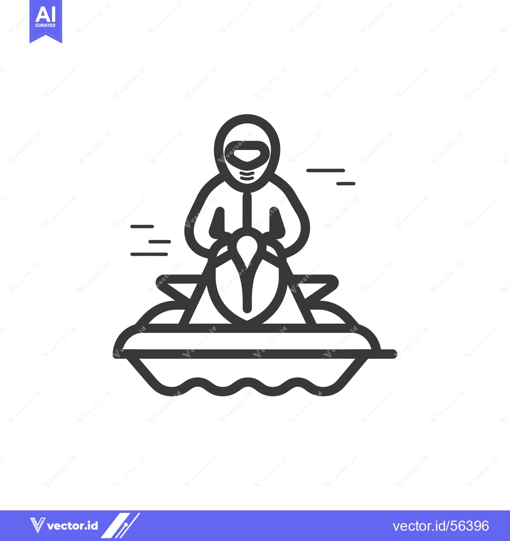 Premium Vector dari Line drawing of a person riding a jet ski