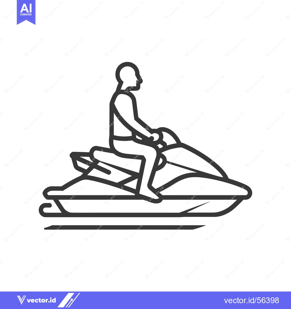 Premium Vector dari Line Drawing of a Person Riding a Jet Ski