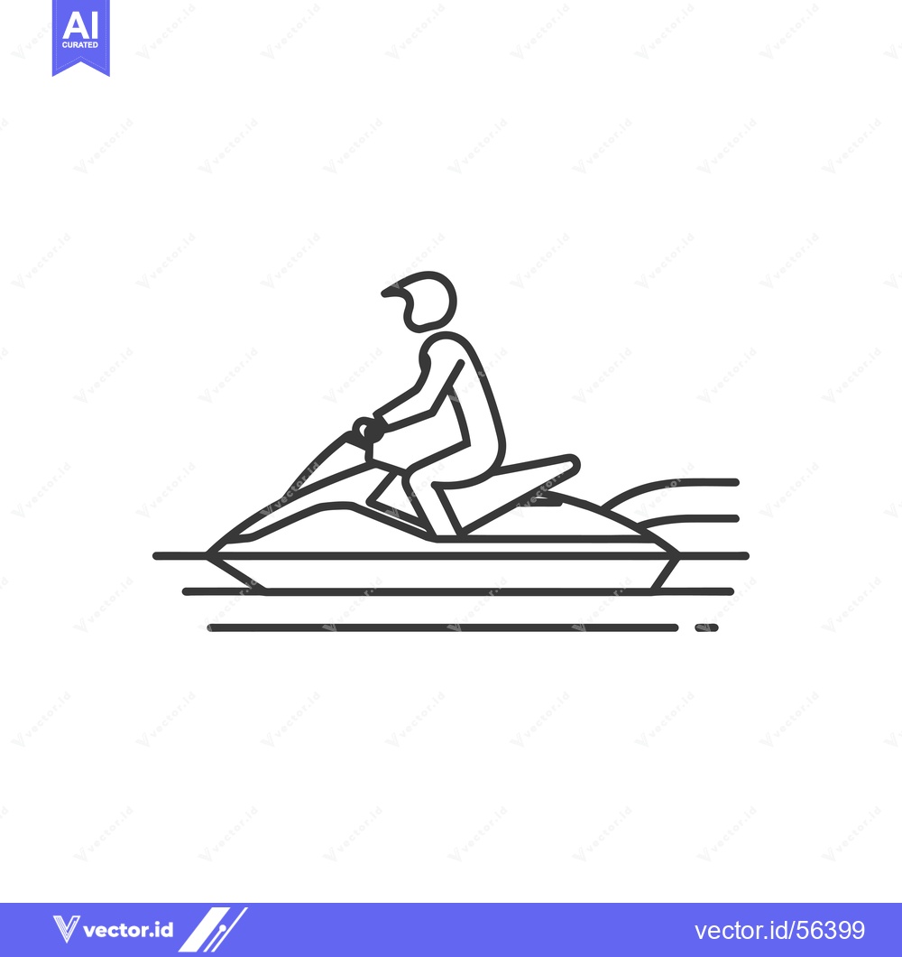 Premium Vector of Line drawing of a person riding a jet ski