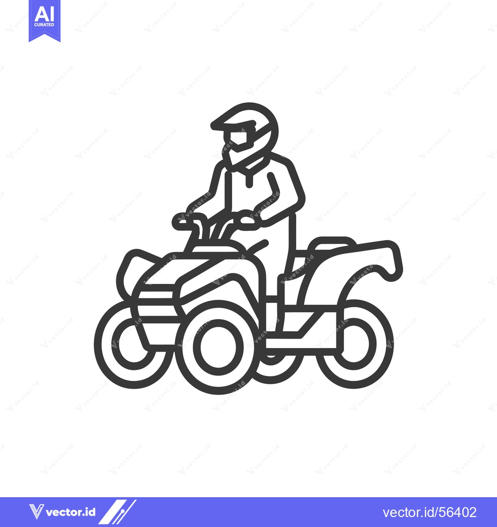 Premium Vector dari Line drawing of a person riding an ATV