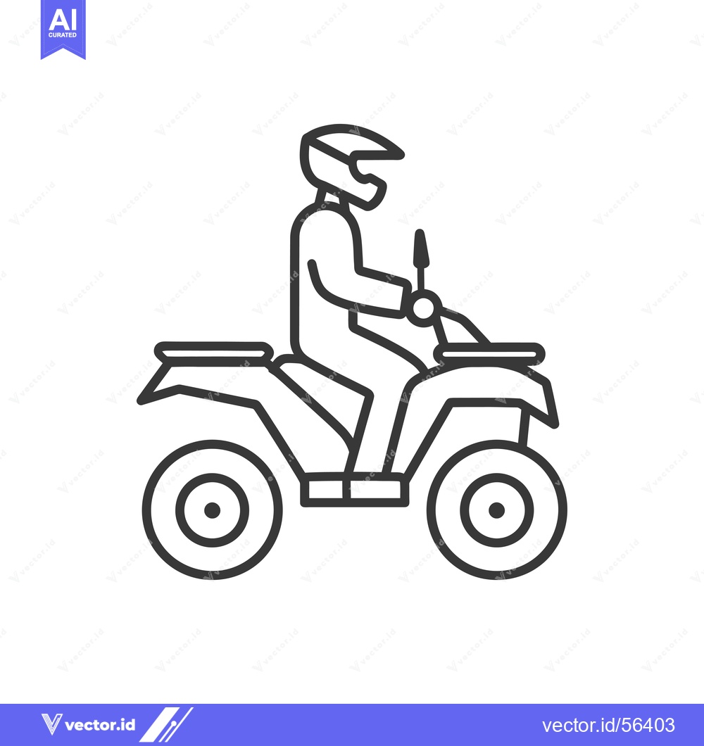 Premium Vector of Line drawing of a person riding an ATV