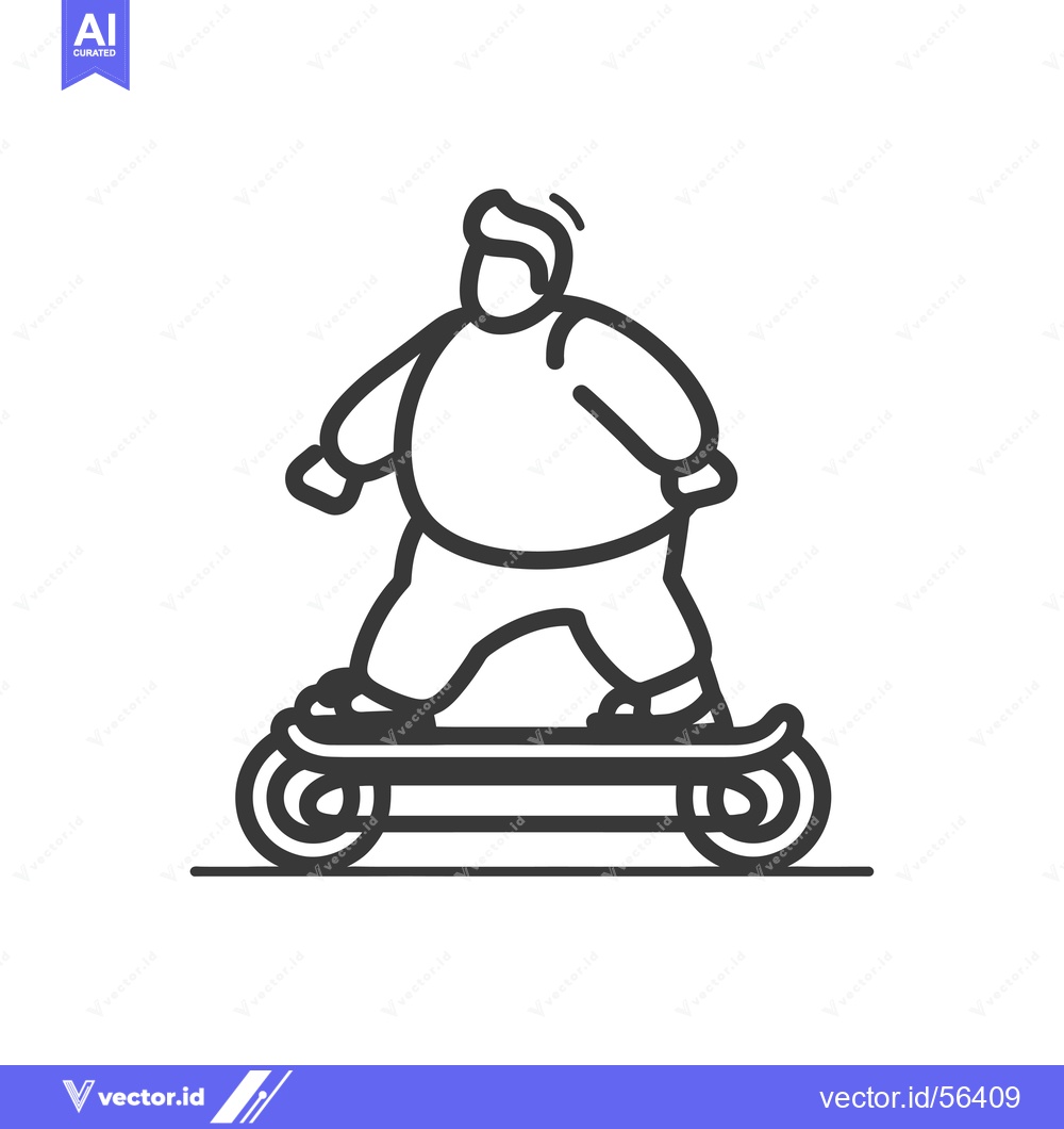 Premium Vector of Line drawing of a person riding an electric skateboard