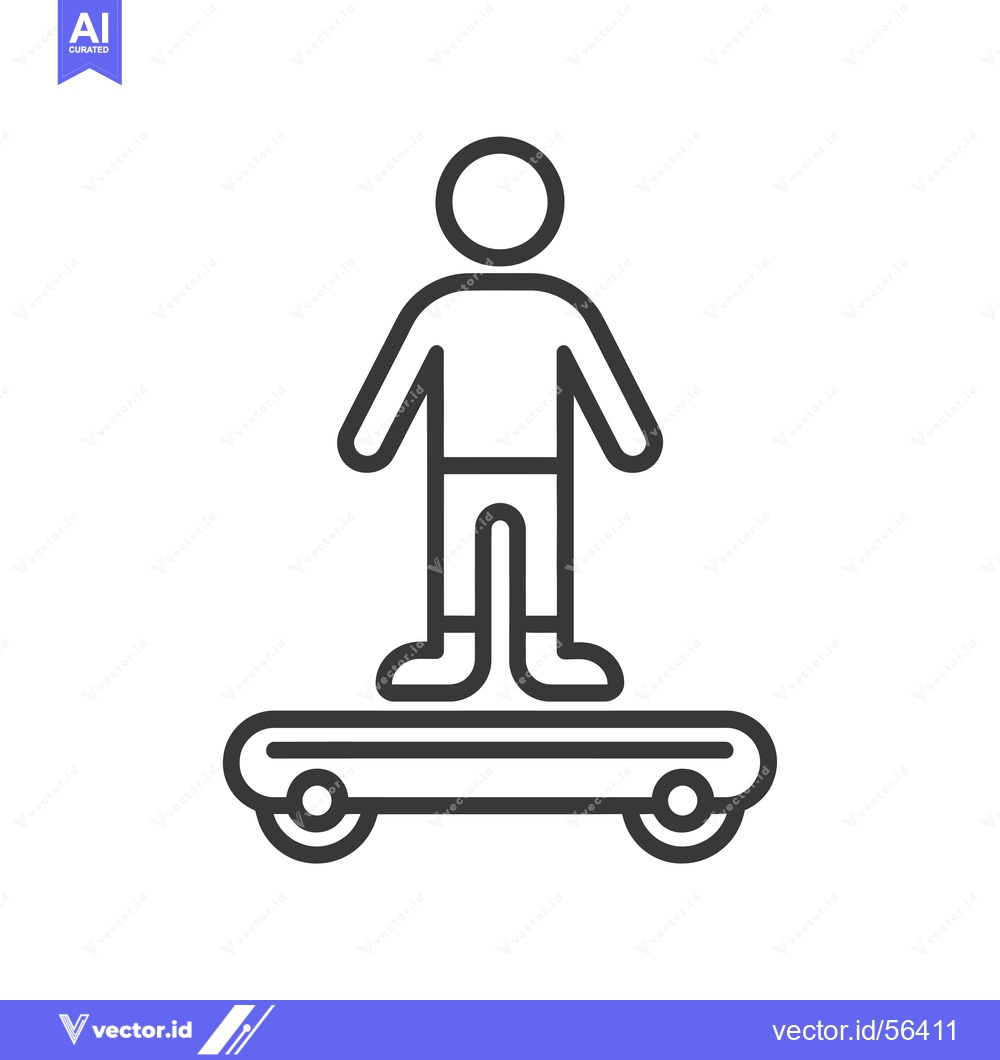 Premium Vector dari Line Drawing of a Person Riding a Skateboard