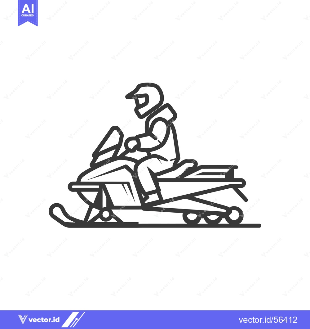 Premium Vector of Line drawing of a person riding a snowmobile