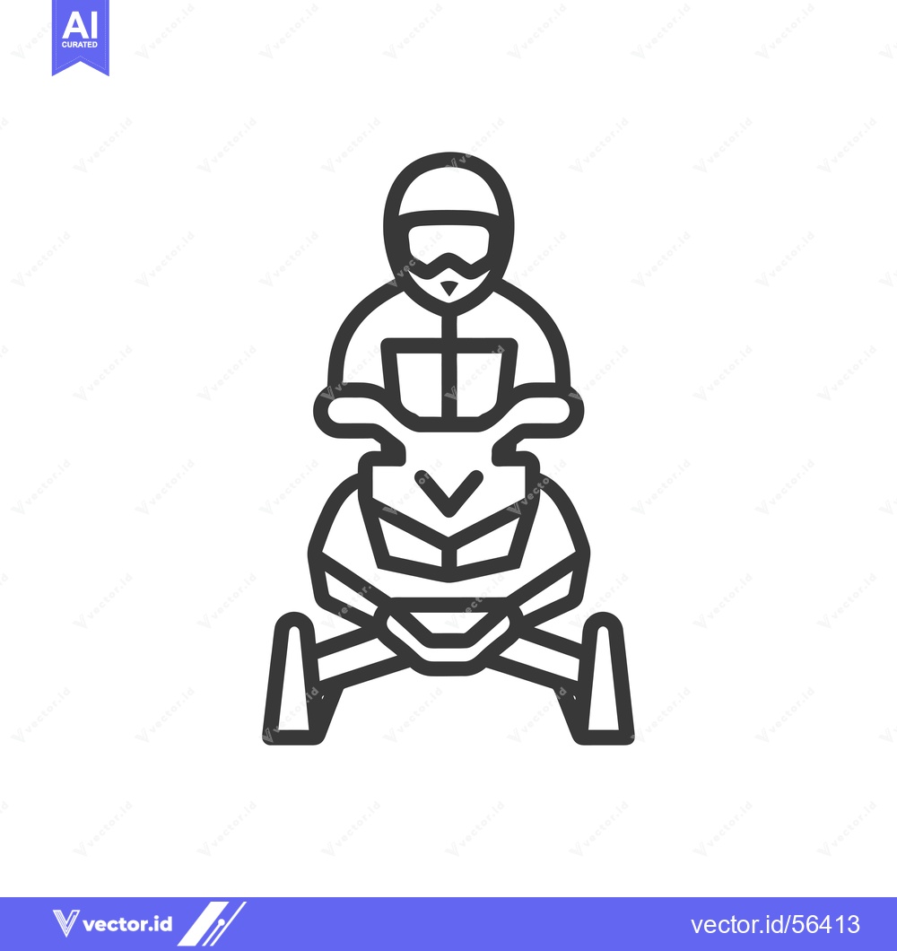 Premium Vector of Line drawing of a person riding a snowmobile