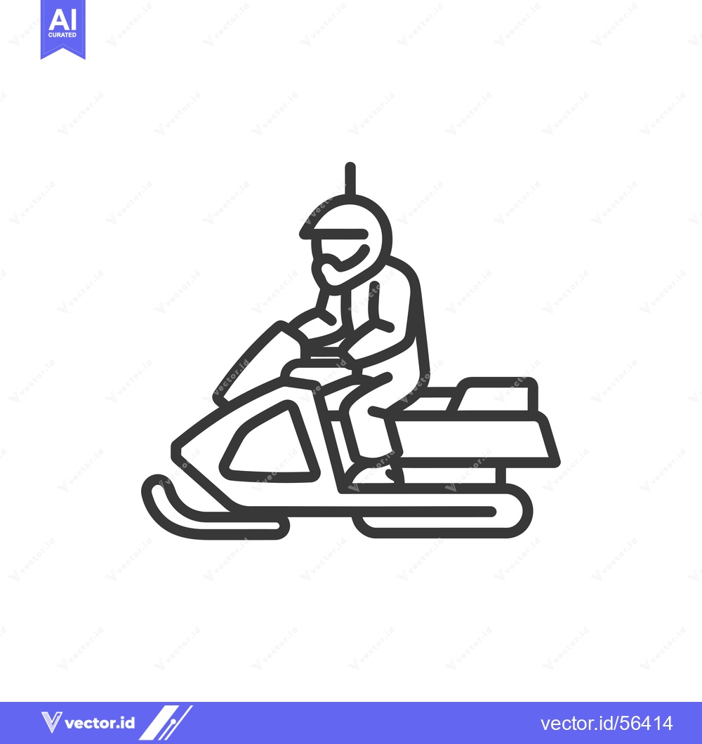 Premium Vector of Line drawing of a person riding a snowmobile