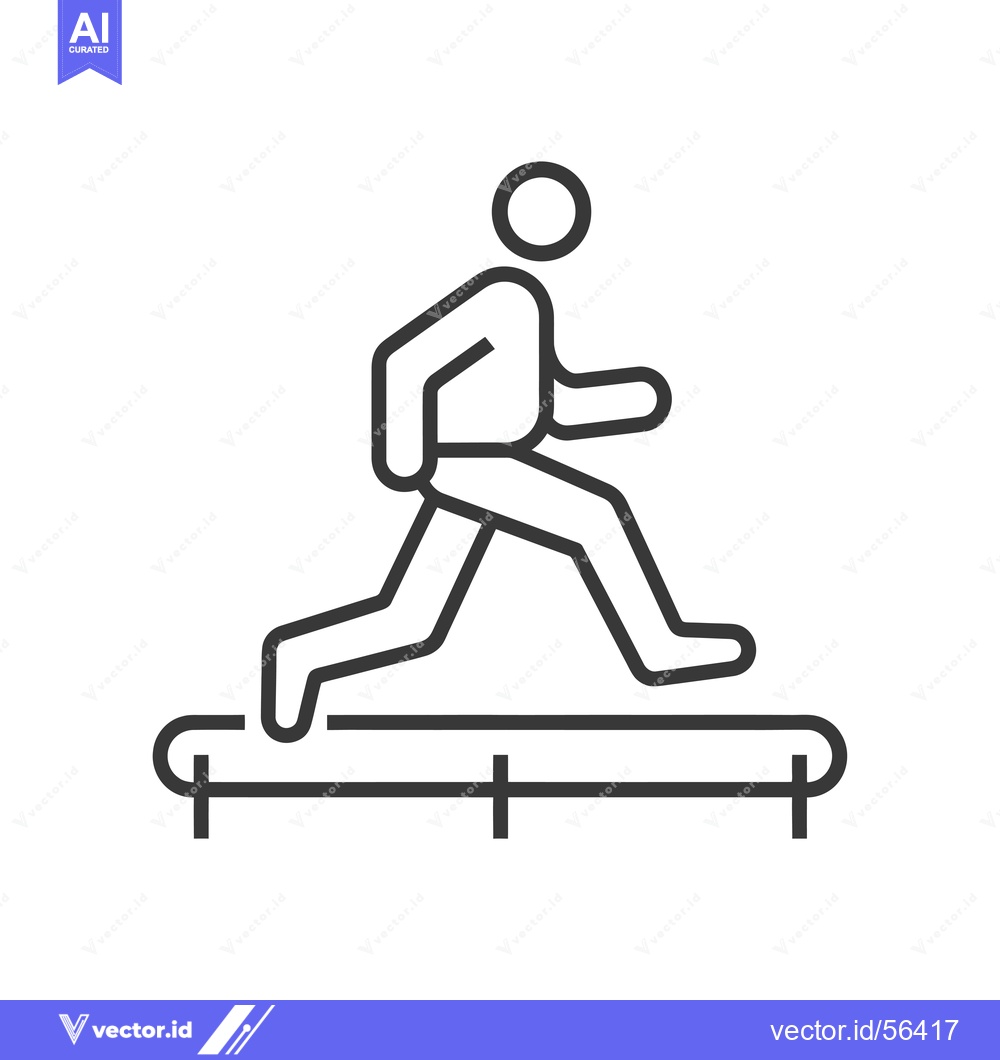 Premium Vector of Line Drawing of a Person Running on a Treadmill