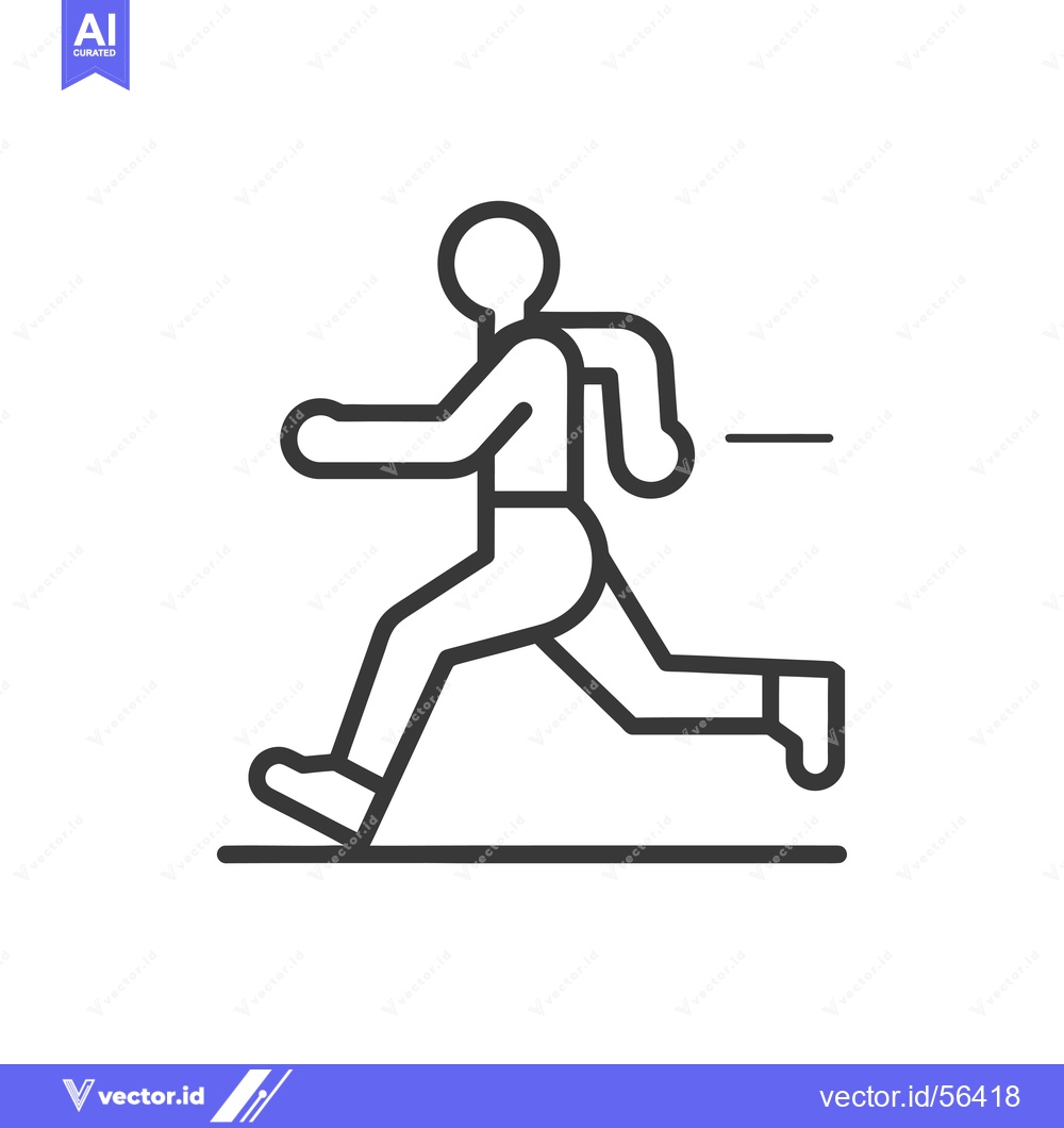 Premium Vector dari Line drawing of a person running, with a motion blur line behind them.