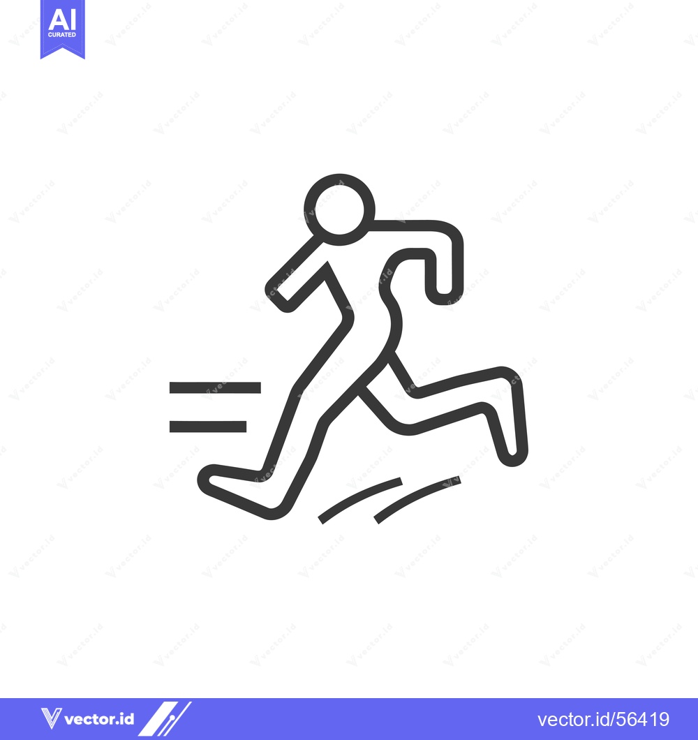 Premium Vector dari Line drawing of a person running, with motion lines
