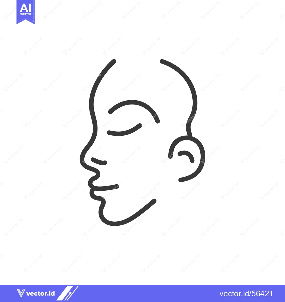 Premium Vector dari Line drawing of a person's face in profile with eyes closed