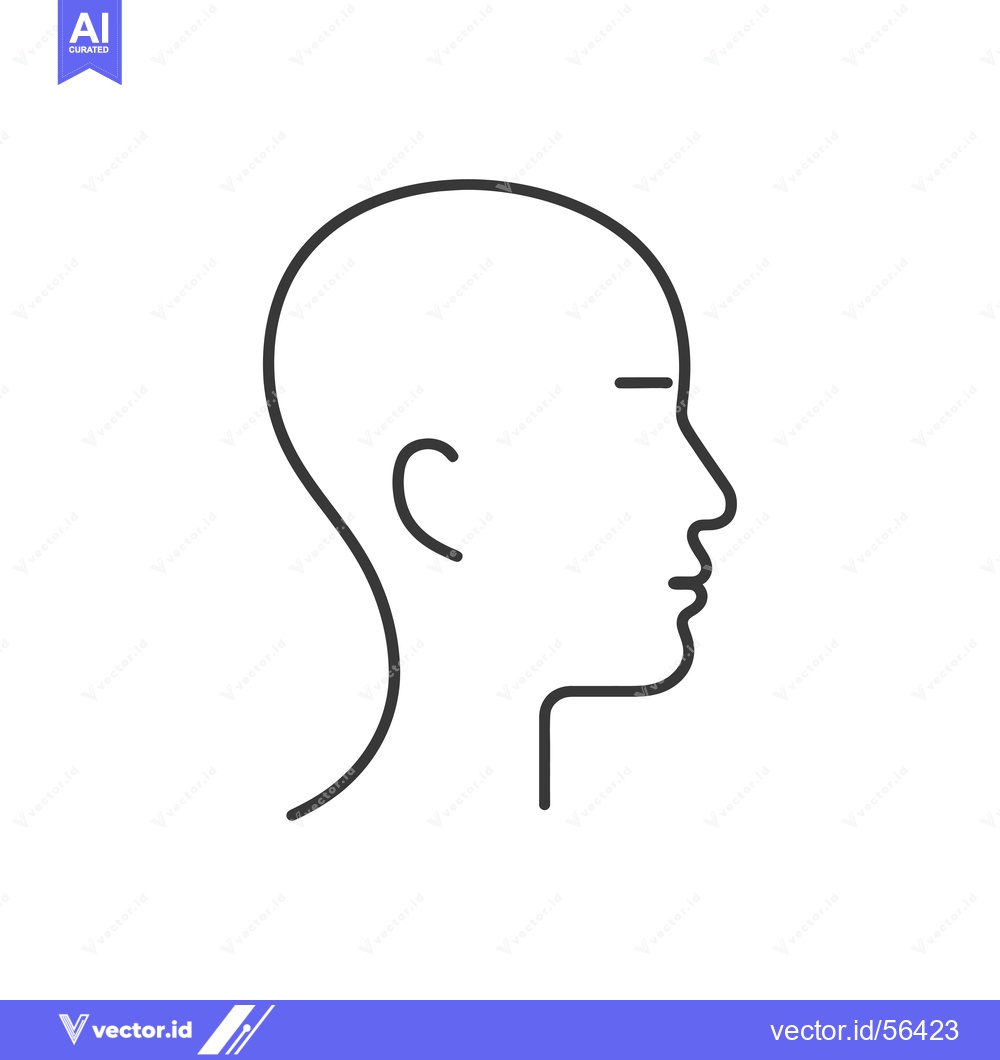 Premium Vector dari Line drawing of a person's head and neck in profile