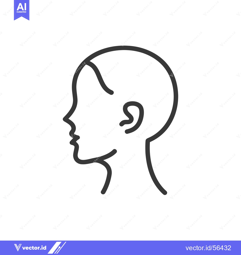 Premium Vector of Line drawing of a person's head in profile