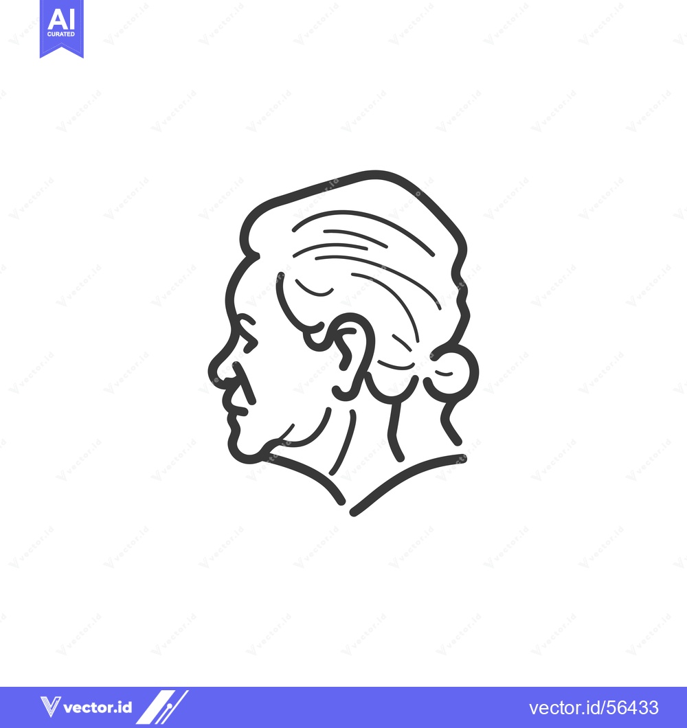 Premium Vector of Line Drawing of a Person's Head in Profile
