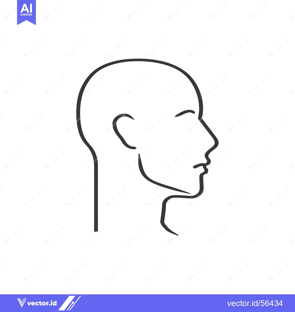 Premium Vector dari Line drawing of a person's head in profile