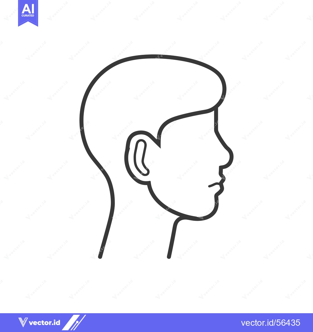 Premium Vector dari Line Drawing of a Person's Head in Profile