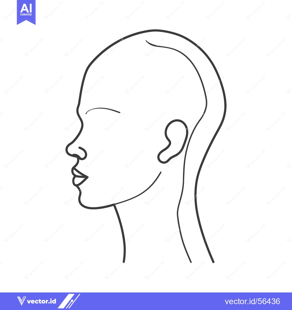 Premium Vector of Line Drawing of a Person's Head in Profile